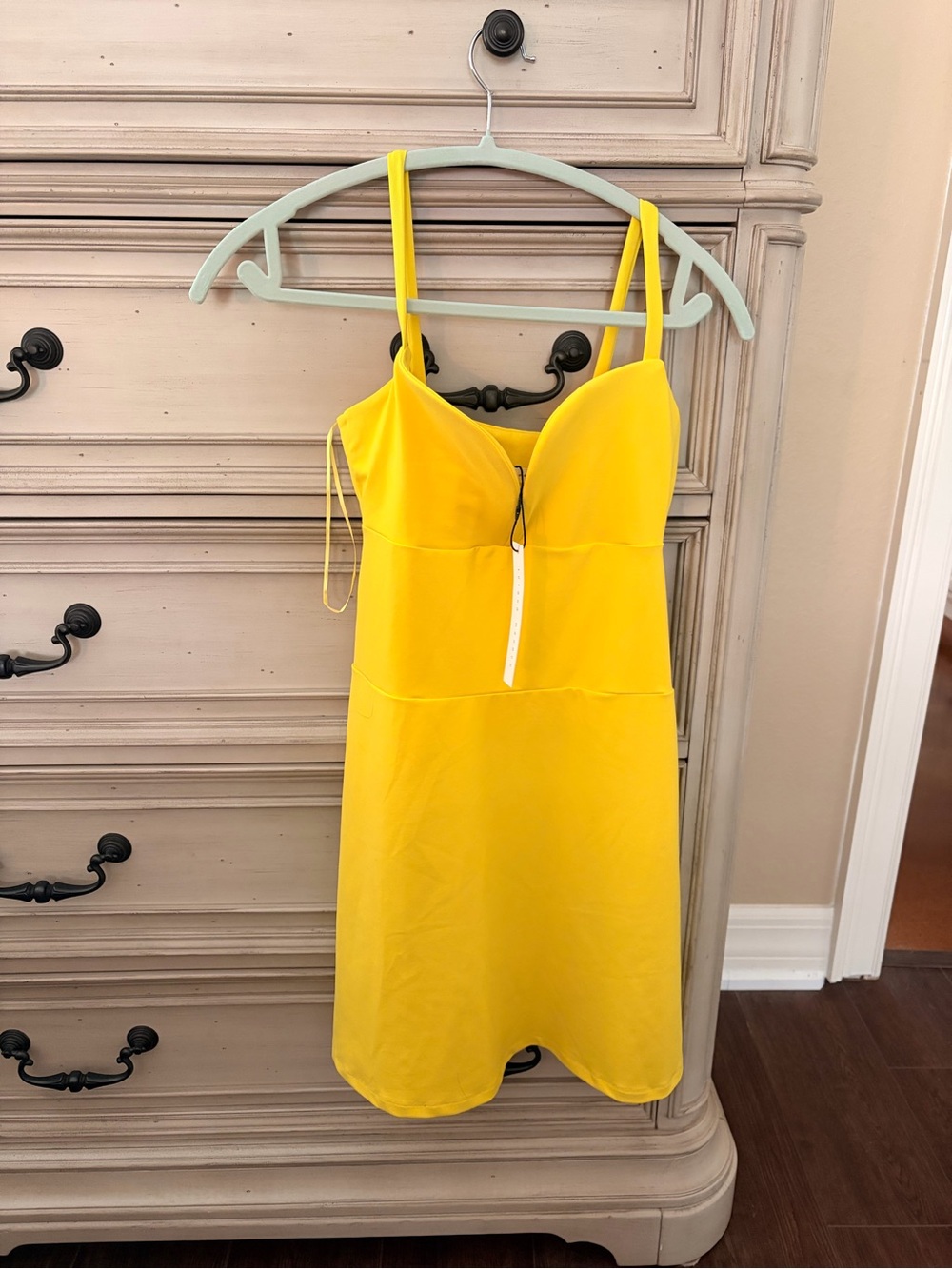 Susana Monaco Vibrant Yellow Spaghetti-Strap Mini Dress